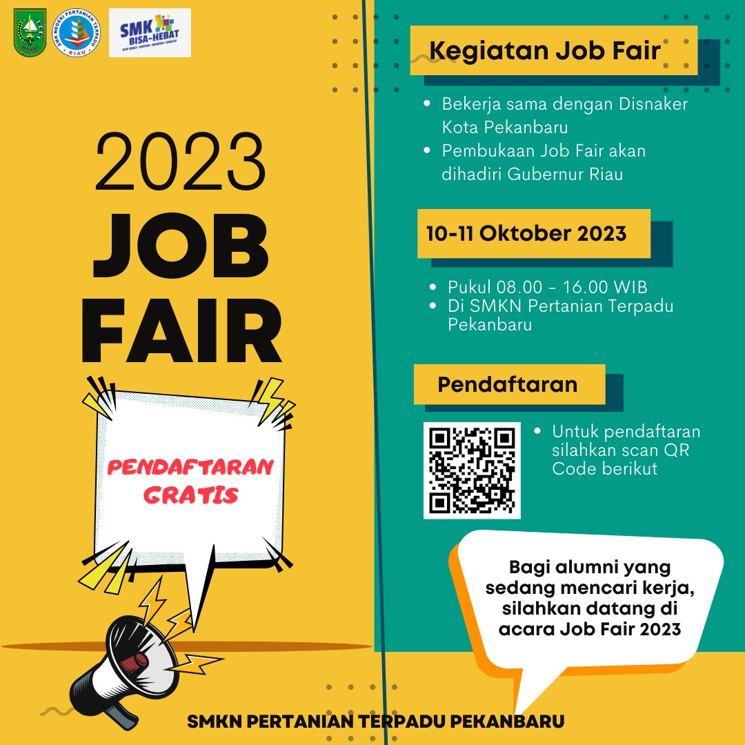 Job Fair SMK Negeri Pertanian Pekanbaru 2023: Kesempatan Emas untuk Mendapatkan pekerjaan.